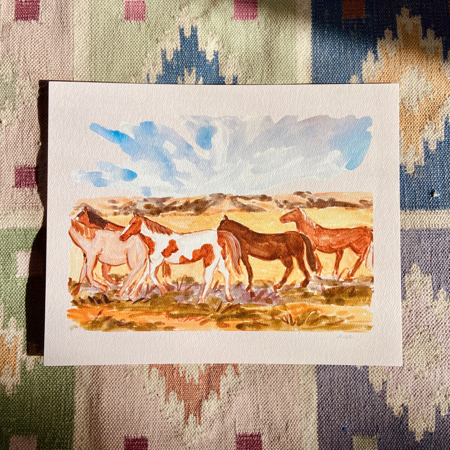 Western Horse Ranch Art Print