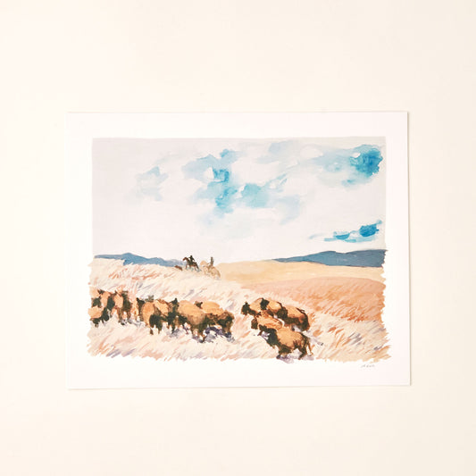 Bison Herd Art Print