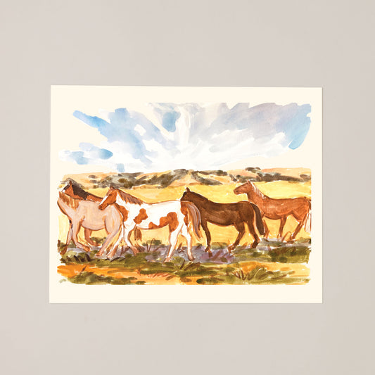 Western Horse Ranch Art Print