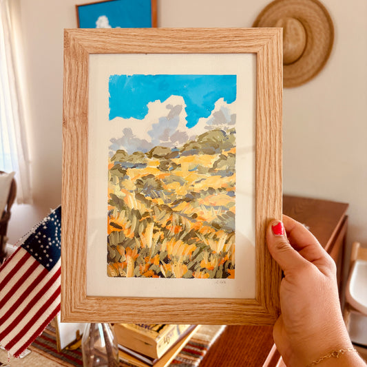 Original Gouache Framed Painting "Lift Up Your Soul"
