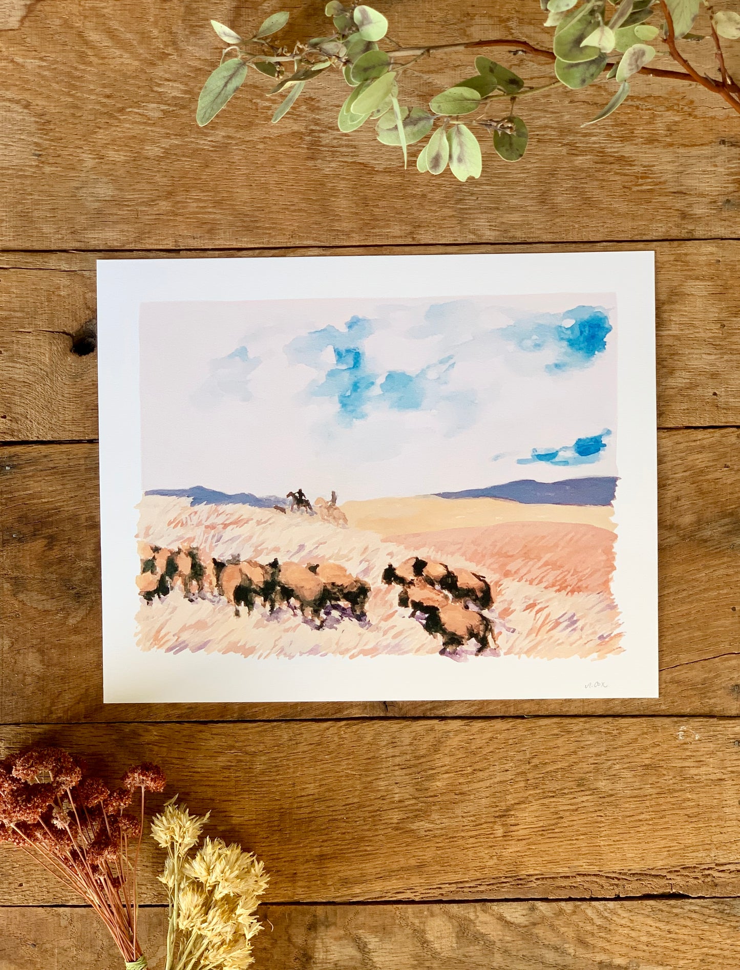 Bison Herd Art Print