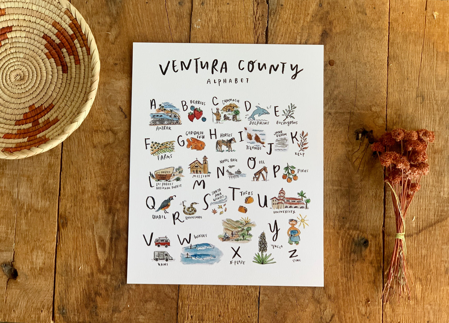 Ventura County Alphabet Art Print