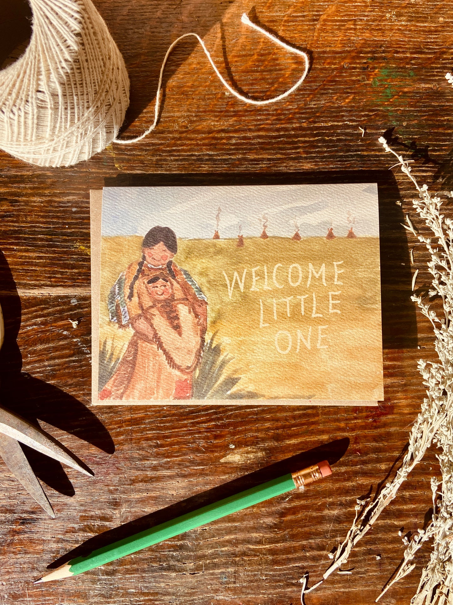 Welcome Little One Baby Papoose Card