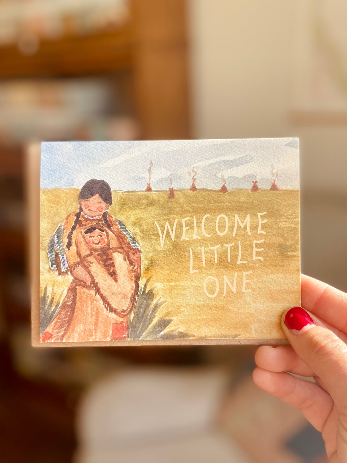 Welcome Little One Baby Papoose Card