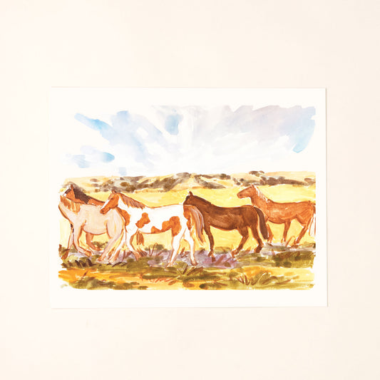 Western Horse Ranch Art Print